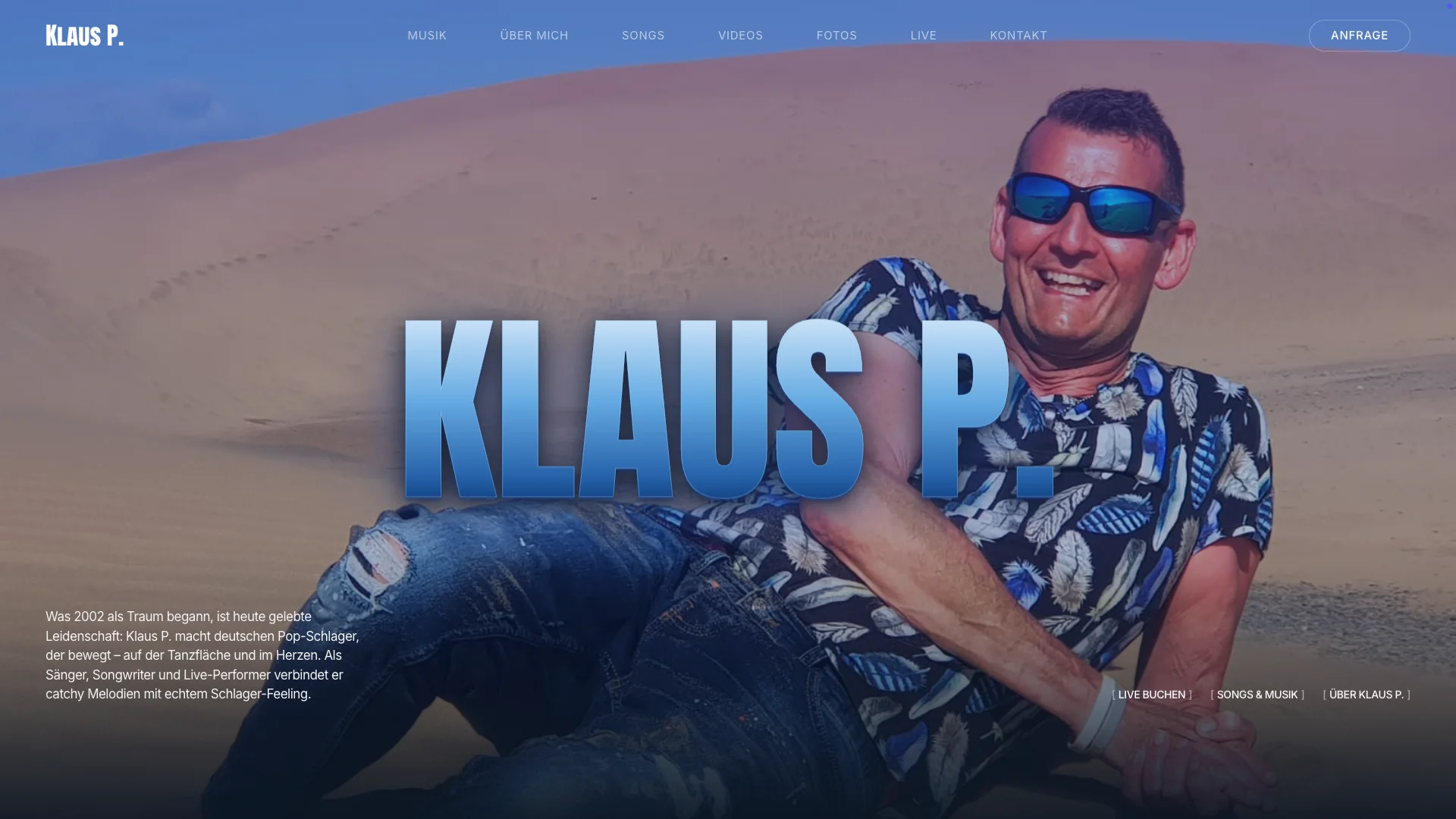 Klaus P. – Website-Projekt von Carsten Sachse, Desktop-Ansicht