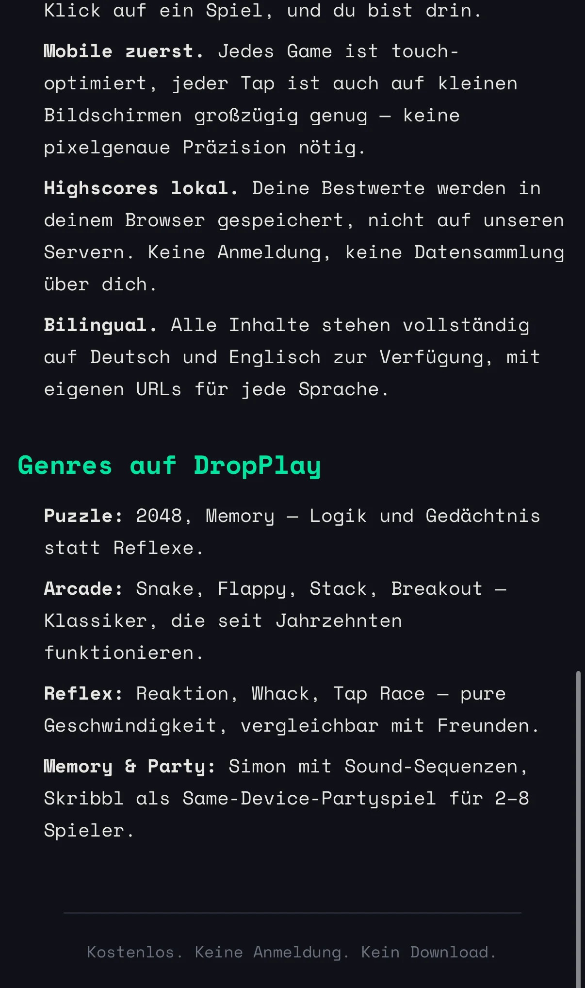 Dropplay Mobile — about genres 2