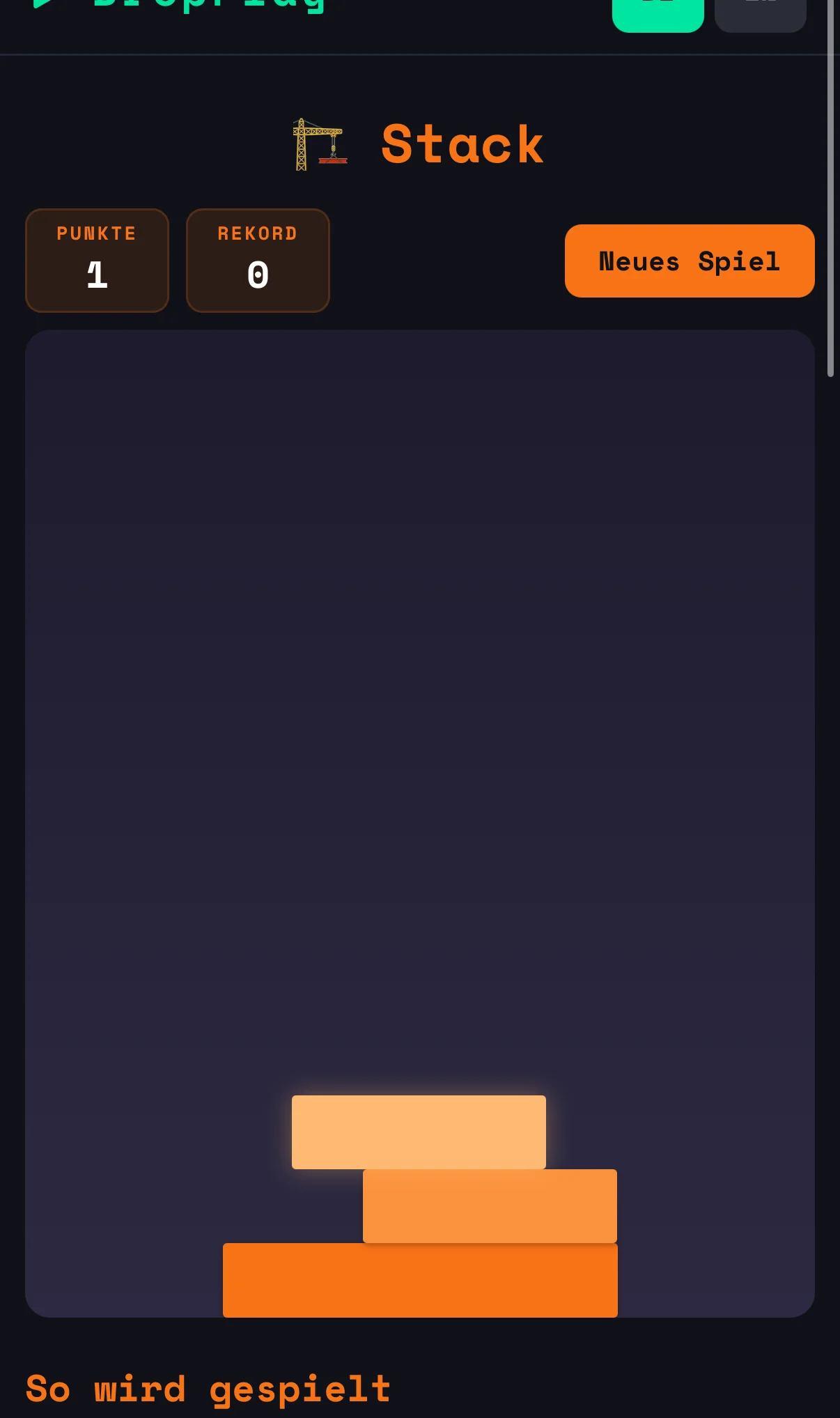 Dropplay Mobile — game stack 2
