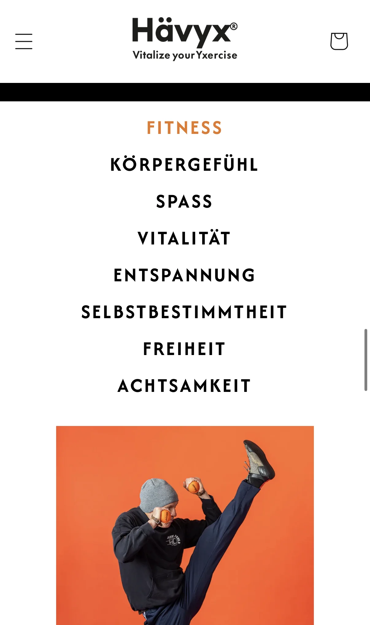 Hävyx Mobile — fitness keywords