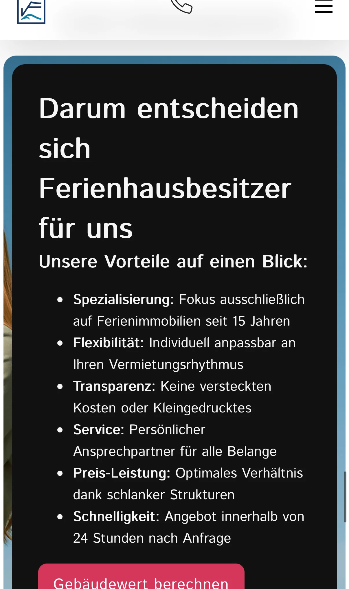 Versicherungferienhaus Mobile — benefits