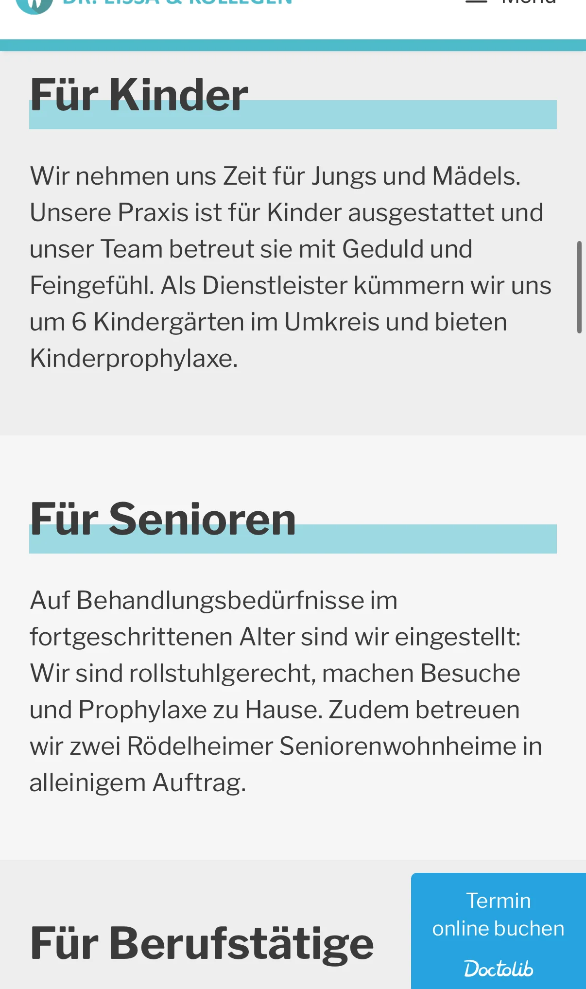 Dentist Rödelheim mobile — target groups 2
