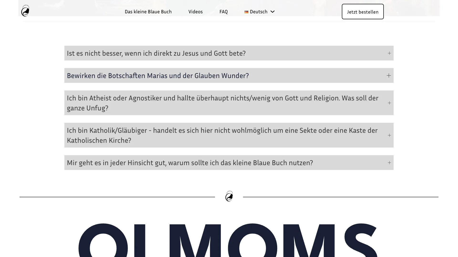 olmoms.de — FAQ-Akkordeon mit häufigen Fragen